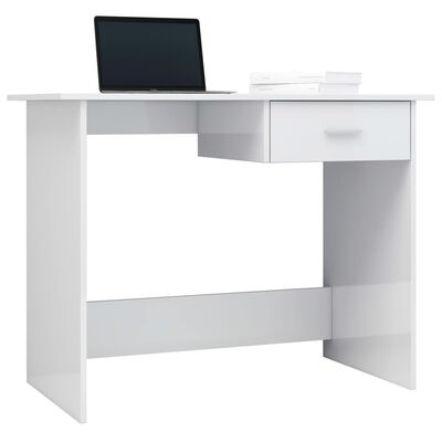 vidaXL Письмовий стіл Глянцевий білий 100x50x76 см ДСП