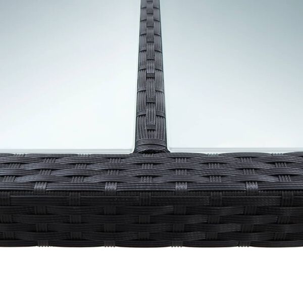 vidaXL Вуличний обідній стіл Чорний 200x150x74 см Поліротанг