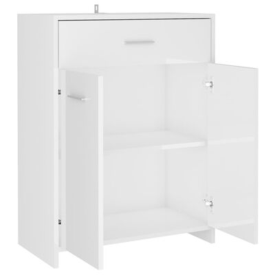 805030 vidaXL Bathroom Cabinet High Gloss White 60x33x80 cm Chipboard