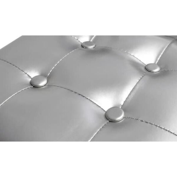 vidaXL Напівкругле крісло з табуретом Сріблястий Штучна шкіра