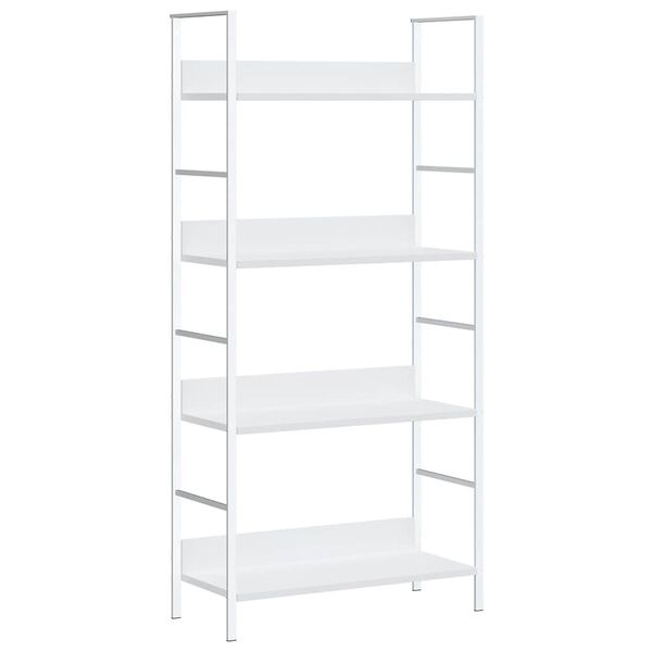 288224 vidaXL 4-Layer Book Shelf White 60x27,6x124,5 cm Chipboard
