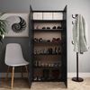 800289 vidaXL Shoe Cabinet Black 80x35,5x180 cm Chipboard