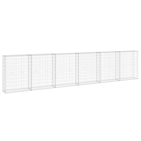 vidaXL Стіна з Габіонів з Кришками 300x30x100 см Оцинкована Сталь