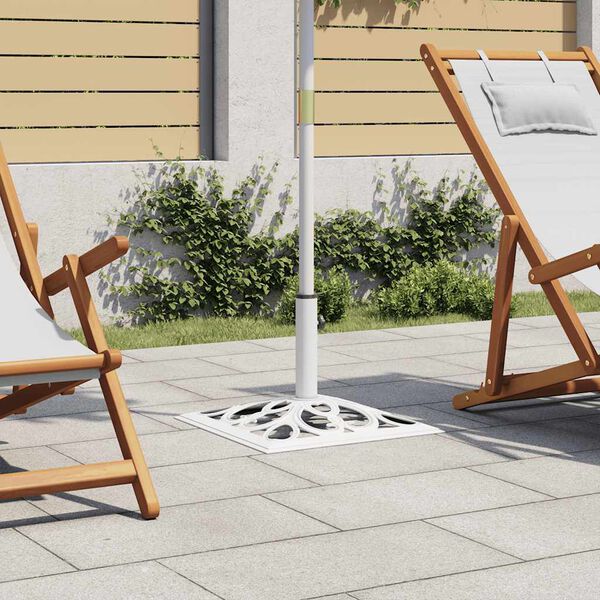 vidaXL Основа для Парасолі Білий 12 кг 49 см Чавун