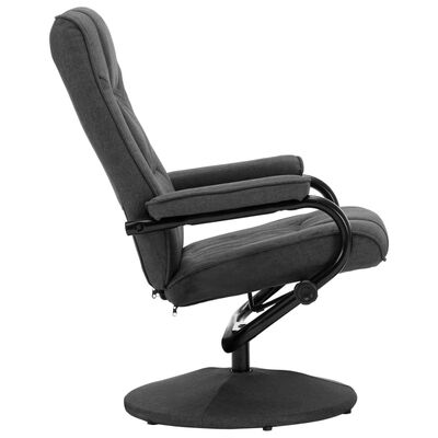vidaXL Відкидне крісло з підставкою для ніг Темно-сірий Тканина