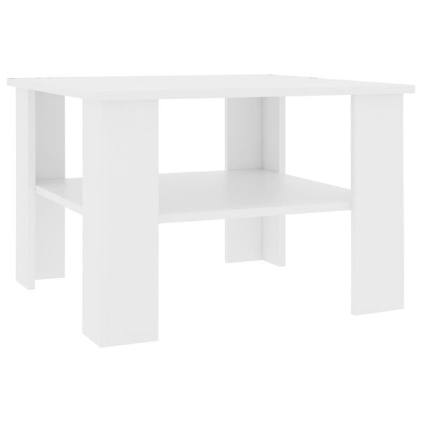 800207 vidaXL Coffee Table White 60x60x42 cm Chipboard