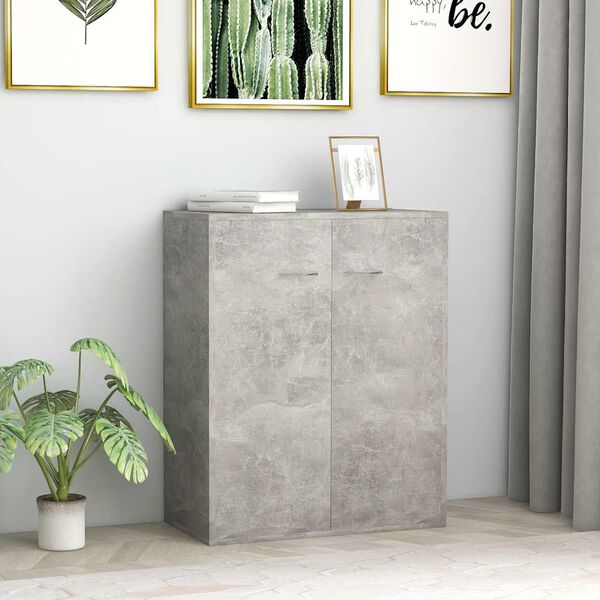 800733 vidaXL Sideboard Concrete Grey 60x30x75 cm Chipboard