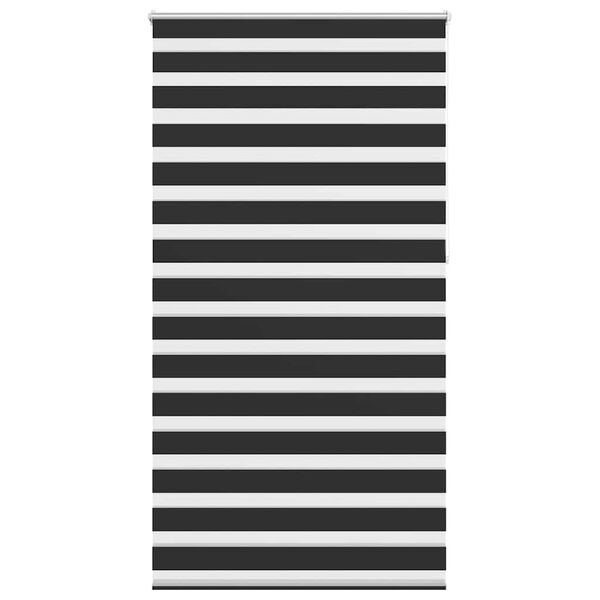 vidaXL Смугаста Рулонна Штора Чорний 120х230 см