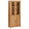 vidaXL Книжкова шафа з 4 дверцятами 80x35x180 см Масив дуба і скло