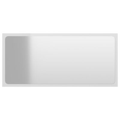 804619 vidaXL Bathroom Mirror High Gloss White 80x1,5x37 cm Chipboard