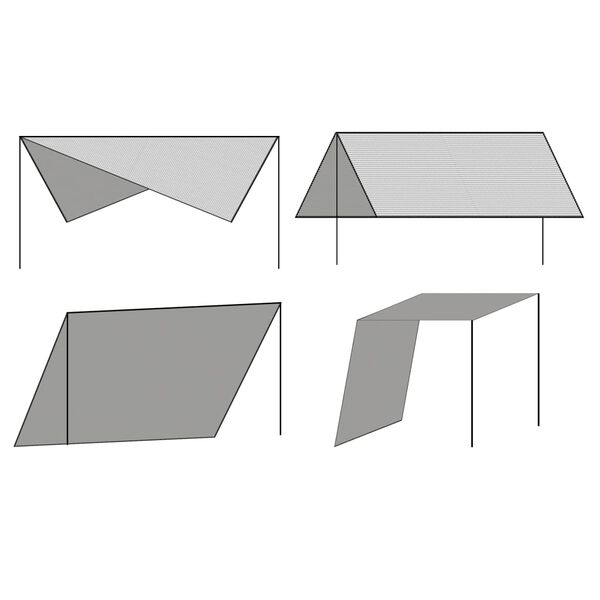 vidaXL Сонцезахисний Брезент з Жердинами Квадратний Білий 4x4 м ПВЩ