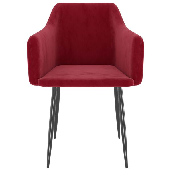 vidaXL Обідні стільці 2 шт Бордовий Оксамит