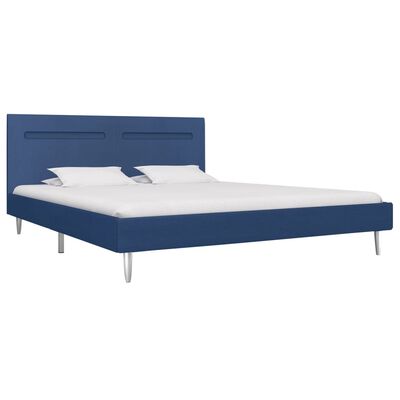 vidaXL Каркас ліжка зі світлодіодами Синій 180x200см Тканина