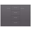 800692 vidaXL Sideboard High Gloss Grey 88x30x65 cm Chipboard