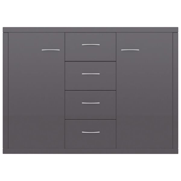 800692 vidaXL Sideboard High Gloss Grey 88x30x65 cm Chipboard