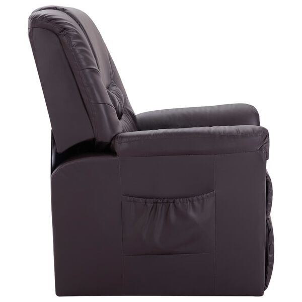 248978 vidaXL Reclining Chair Brown Faux Leather