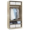 800228 vidaXL Wardrobe Sonoma Oak 100x50x200 cm Chipboard
