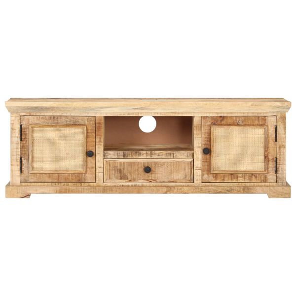 vidaXL Тумба під телевізор 120x30x40 см Масив манго/Натуральний очерет