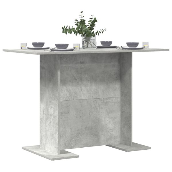 800247 vidaXL Dining Table Concrete Grey 110x60x75 cm Chipboard