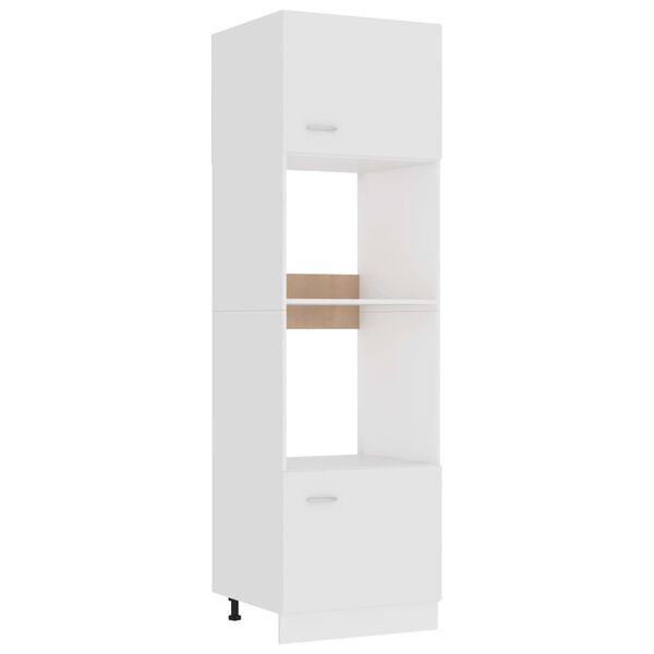 802546 vidaXL Microwave Cabinet White 60x57x207 cm Chipboard