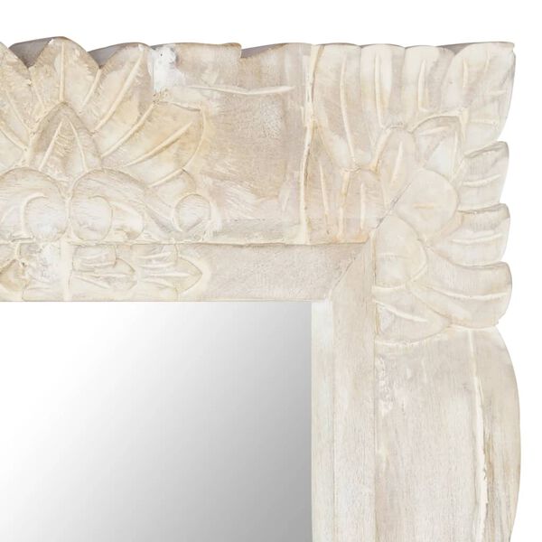 vidaXL Дзеркало Білий 110x50 см Масив дерева манго