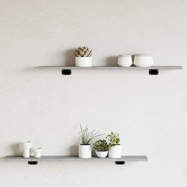 vidaXL Книжкові Полиці 8 шт Сірий Бетон 80x10x1,5 см ДСП