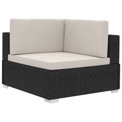 vidaXL Комплект cадових диванів з подушками 3 од. Чорний Поліротанг