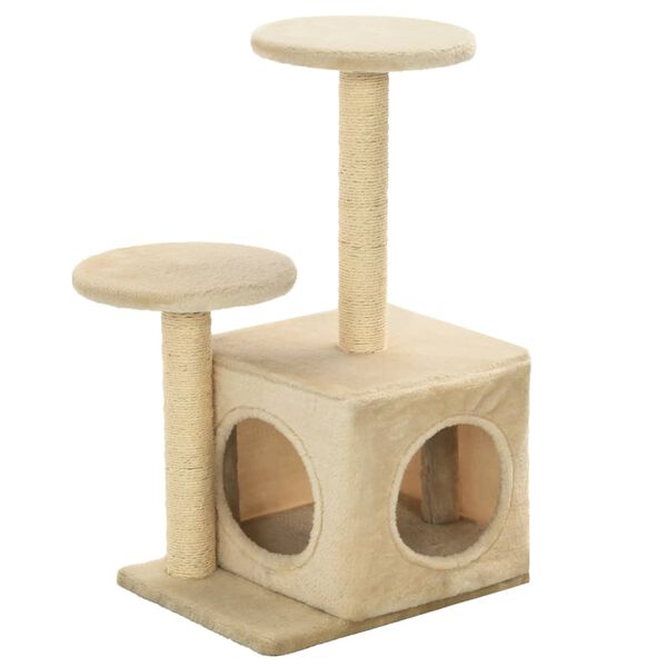 170519 vidaXL Cat Tree with Sisal Scratching Posts 60 cm Beige