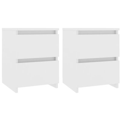 800514 vidaXL Bedside Cabinets 2 pcs White 30x30x40 cm Chipboard