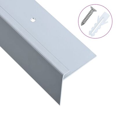 vidaXL F-Подібні Накладки на Сходи 15 шт Сріблястий 100 см Алюміній