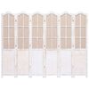 vidaXL 6-Панельна Кімнатна Перегородка Білий 210x165 см Тканина