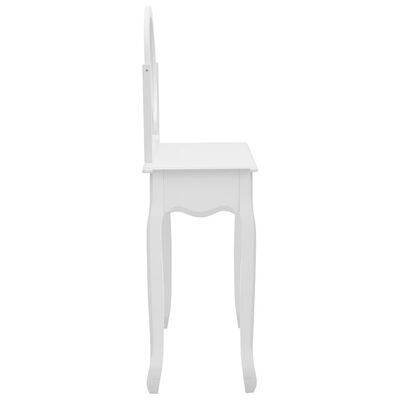 vidaXL Туалетний столик з табуретом Білий 65x36x128 см Павловнія/МДФ