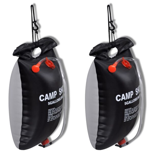 vidaXL Туристичний Душ Вуличний Душ Вулична Ванна 20 л 2 шт