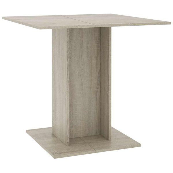 800255 vidaXL Dining Table Sonoma Oak 80x80x75 cm Chipboard