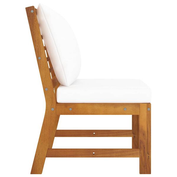 vidaXL Секційний середній диван з кремовими подушками Масив акації