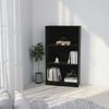 800865 vidaXL 3-Tier Book Cabinet Black 60x24x108 cm Chipboard