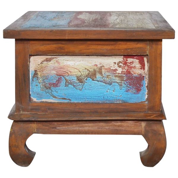 vidaXL Журнальний столик 80x50x40 см Відновлена тикова деревина