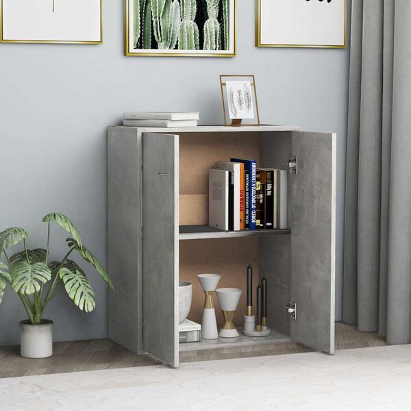800733 vidaXL Sideboard Concrete Grey 60x30x75 cm Chipboard