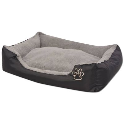 vidaXL Лежак для собак з м'якою подушкою Чорний Розмір S