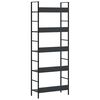 288226 vidaXL 5-Layer Book Shelf Black 60x27,6x158,5 cm Chipboard