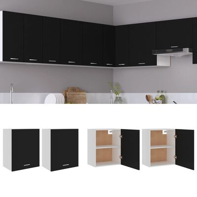 805079 vidaXL Hanging Cabinets 2 pcs Black 50x31x60 cm Chipboard