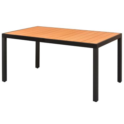 vidaXL Cадовий стіл Коричневий 150x90x74 см Алюміній і ДПК