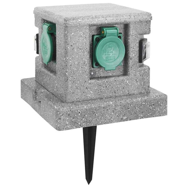 vidaXL Садова Розетка з Датчиком Сутінків Пластик