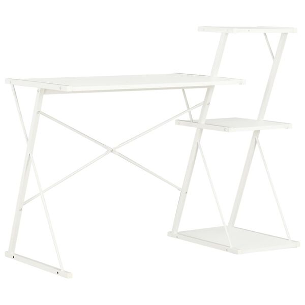 20287 vidaXL Desk with Shelf White 116x50x93 cm