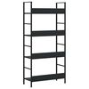 288222 vidaXL 4-Layer Book Shelf Black 60x27,6x124,5 cm Chipboard