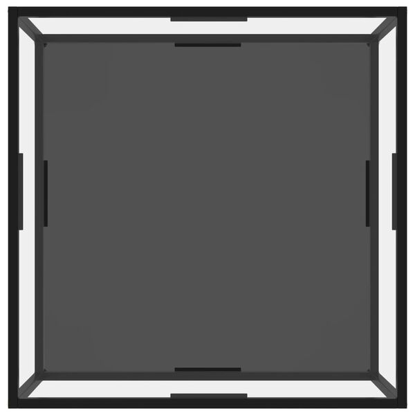 vidaXL Журнальний столик Прозорий/Чорний 80х80х35 см Загартоване скло