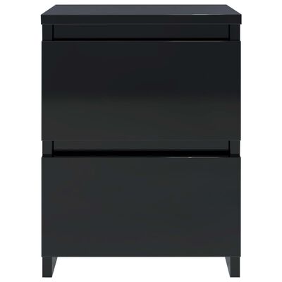 800527 vidaXL Bedside Cabinet High Gloss Black 30x30x40 cm Chipboard