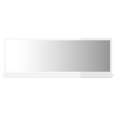 vidaXL Дзеркало для ванної кімнати Глянцевий білий 100х10,5х37 см ДСП