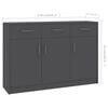 800704 vidaXL Sideboard Grey 110x30x75 cm Chipboard