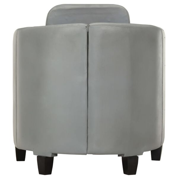 vidaXL Крісло з підлокітниками Сірий Натуральна шкіра